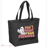 Dont Ghost Your Feelings Talk About Them Halloween Tote Bag thumb 2