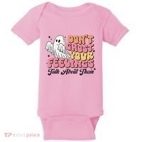 Dont Ghost Your Feelings Talk About Them Halloween Baby Bodysuit thumb 0