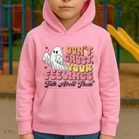 Dont Ghost Your Feelings Talk About Them Halloween Kids Hoodie thumb 2