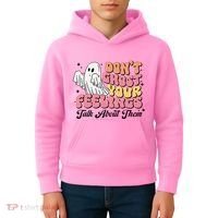 Dont Ghost Your Feelings Talk About Them Halloween Kids Hoodie thumb 4