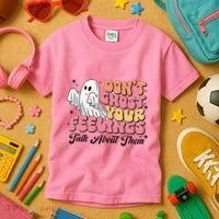 Dont Ghost Your Feelings Talk About Them Halloween Kids T-Shirt thumb 3
