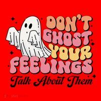Dont Ghost Your Feelings Talk About Them Halloween Santa Hat thumb 1