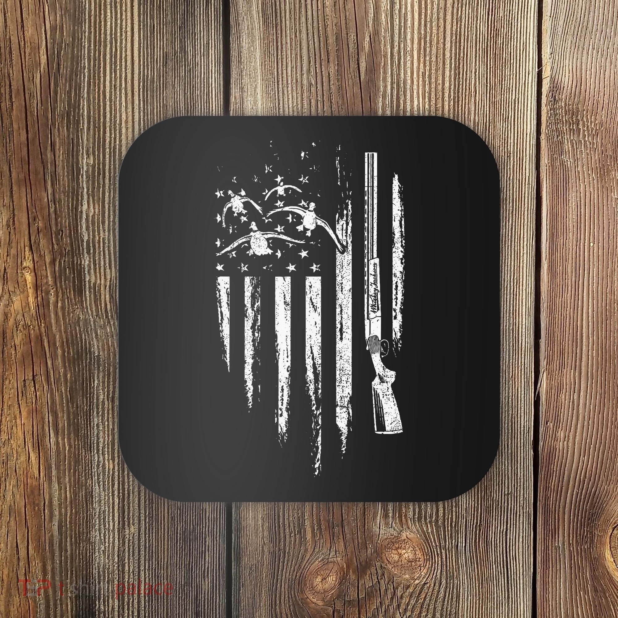 Duck Hunting American Flag Waterfowl Goose Gift For Hunter  Coaster