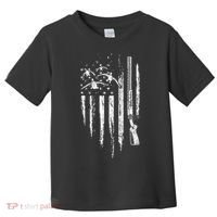 Duck Hunting American Flag Waterfowl Goose Gift For Hunter  Toddler T-Shirt thumb 0