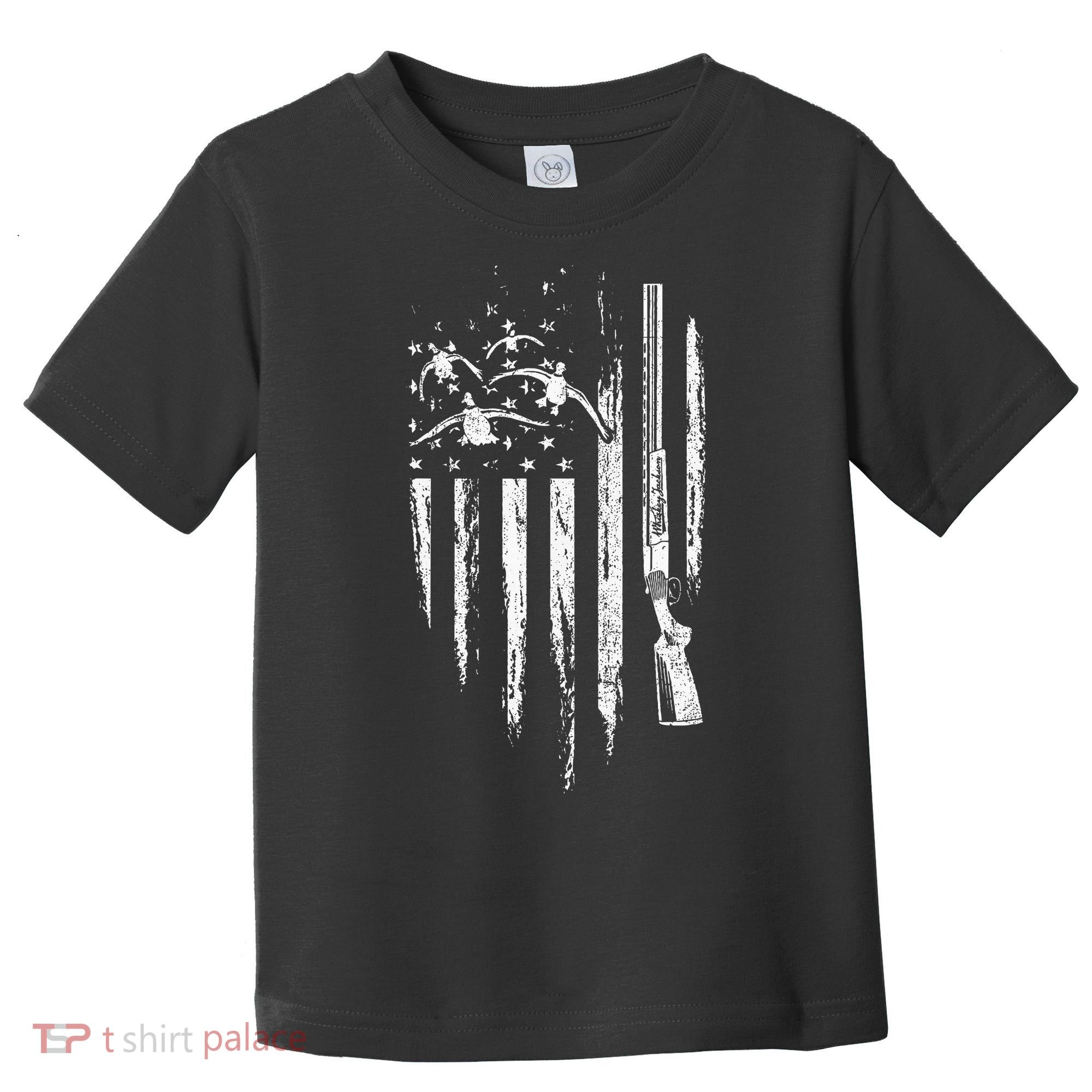 Duck Hunting American Flag Waterfowl Goose Gift For Hunter  Toddler T-Shirt