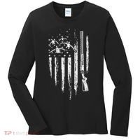 Duck Hunting American Flag Waterfowl Goose Gift For Hunter  Women's Long Sleeve Shirt thumb 0