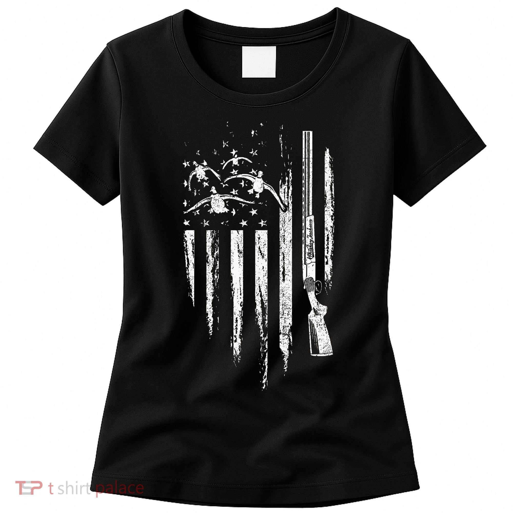 Duck Hunting American Flag Waterfowl Goose Gift For Hunter  Women's T-Shirt