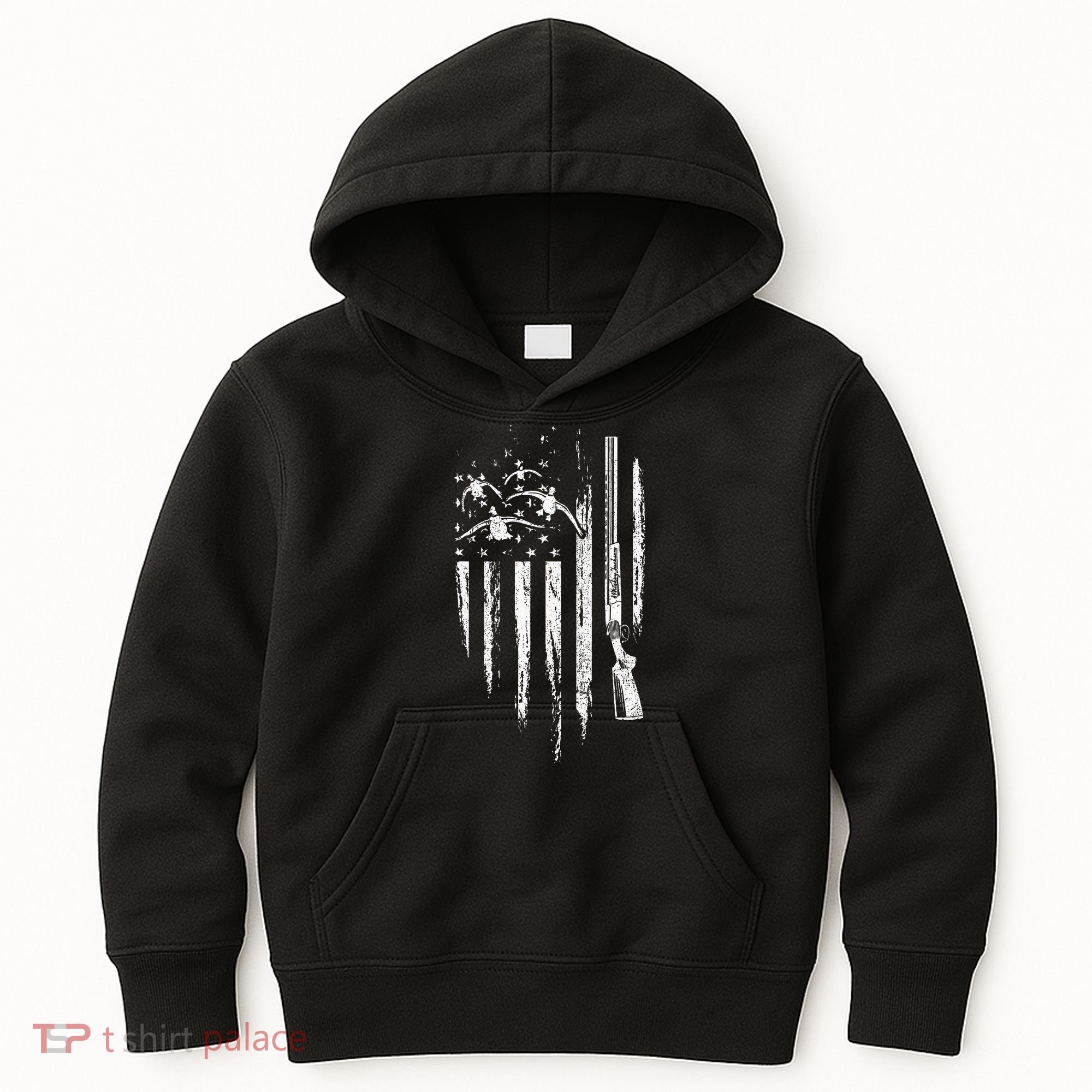 Duck Hunting American Flag Waterfowl Goose Gift For Hunter  Kids Hoodie