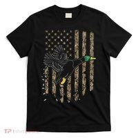 Duck Hunter American Flag Waterfowl Hunting Camouflage T-Shirt thumb 0