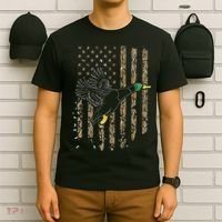 Duck Hunter American Flag Waterfowl Hunting Camouflage T-Shirt thumb 6