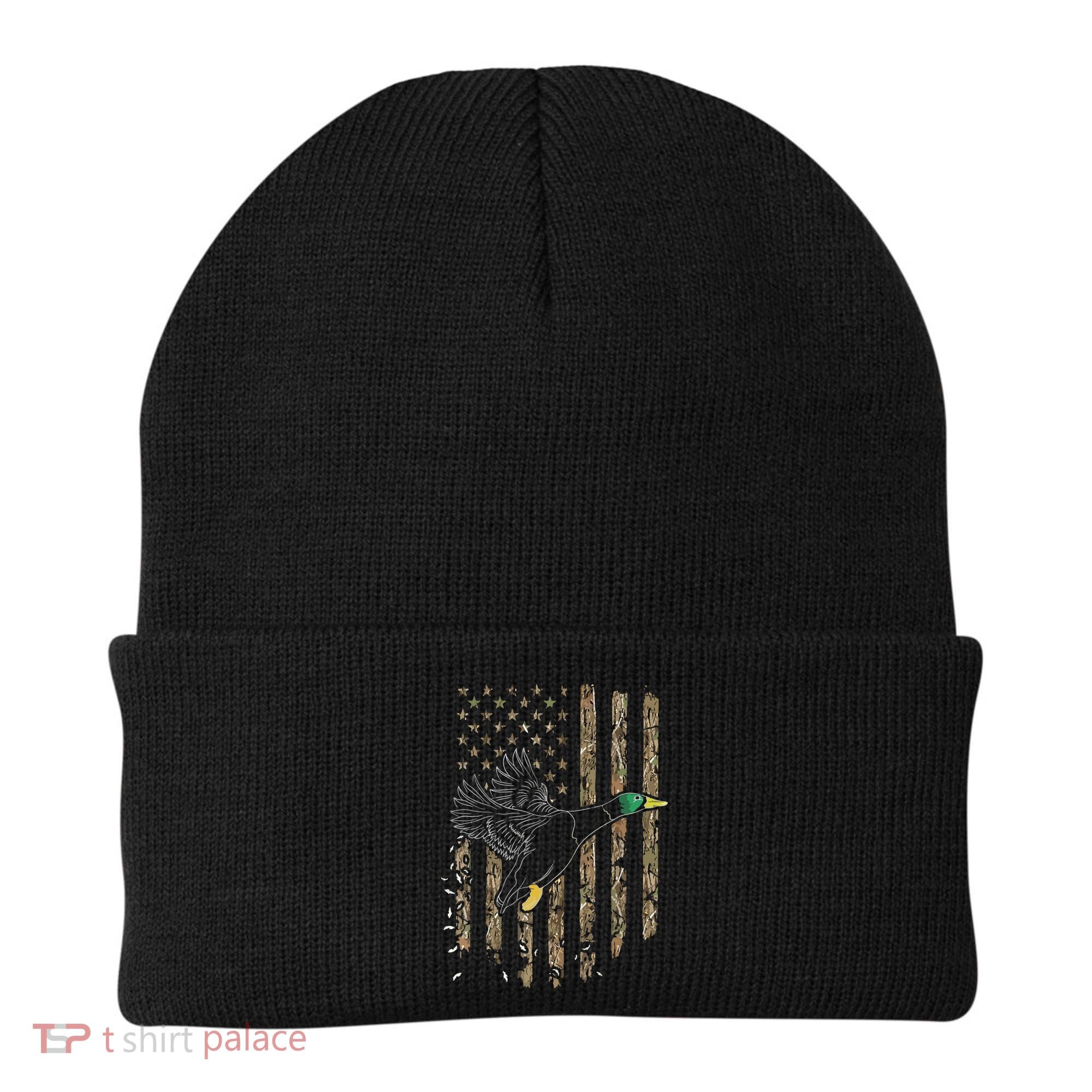 Duck Hunter American Flag Waterfowl Hunting Camouflage Beanie