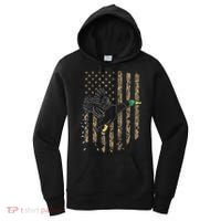 Duck Hunter American Flag Waterfowl Hunting Camouflage Women's Hoodie thumb 0