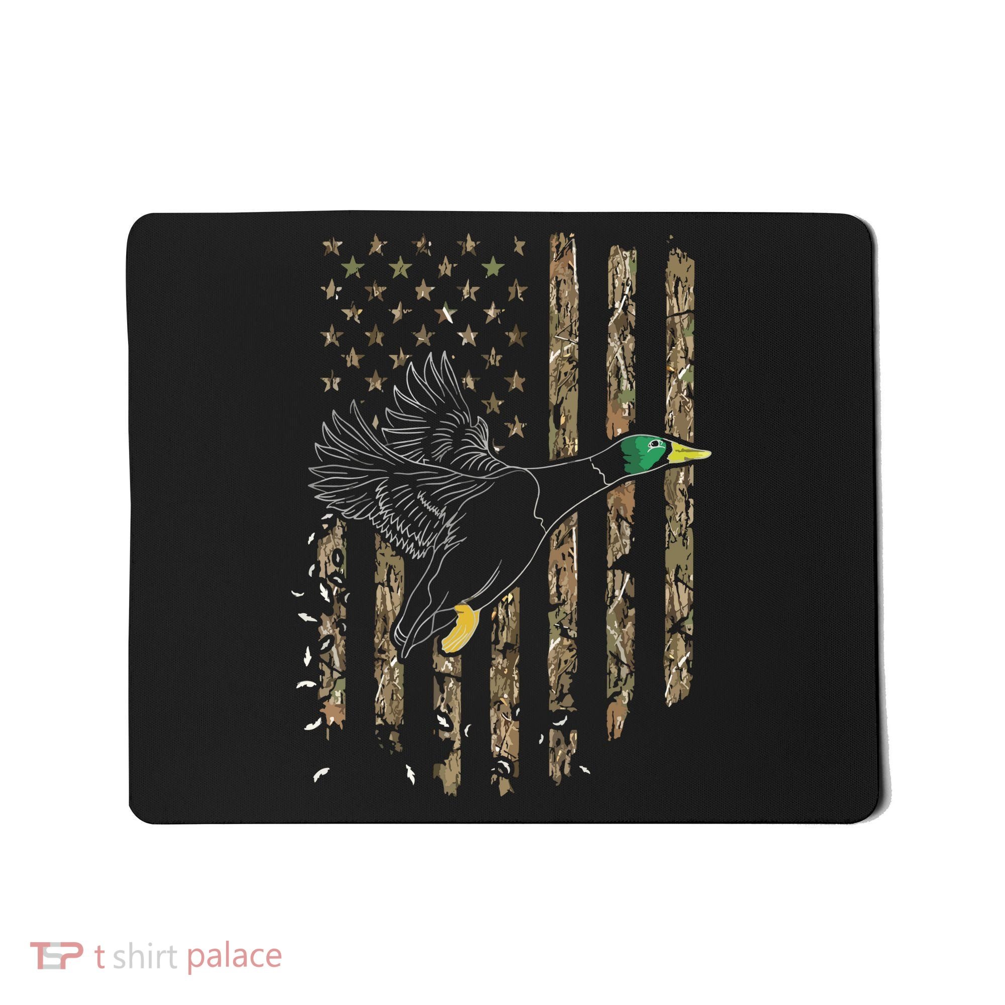 Duck Hunter American Flag Waterfowl Hunting Camouflage Mousepad