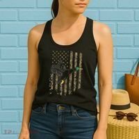 Duck Hunter American Flag Waterfowl Hunting Camouflage Women's Tank Top thumb 2