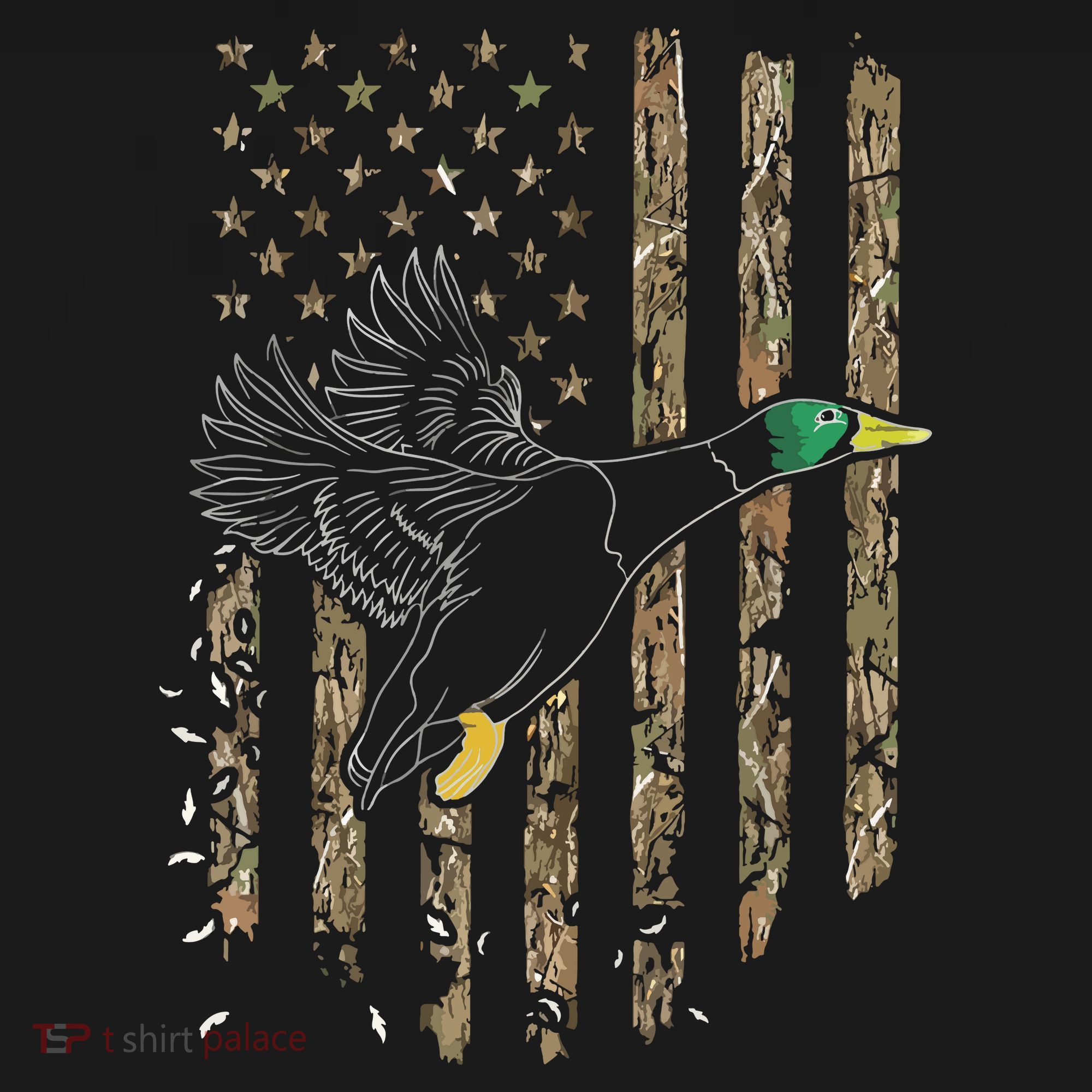 Duck Hunter American Flag Waterfowl Hunting Camouflage Women's Tank Top