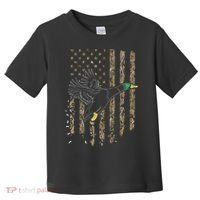 Duck Hunter American Flag Waterfowl Hunting Camouflage Toddler T-Shirt thumb 0