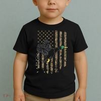 Duck Hunter American Flag Waterfowl Hunting Camouflage Toddler T-Shirt thumb 2