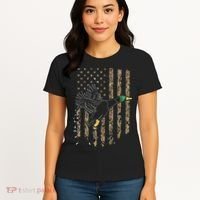 Duck Hunter American Flag Waterfowl Hunting Camouflage Women's T-Shirt thumb 4