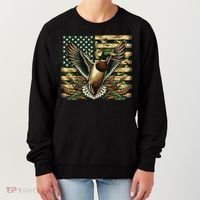 Duck Hunter American Flag Camouflage Hunting Women's Sweatshirt thumb 0