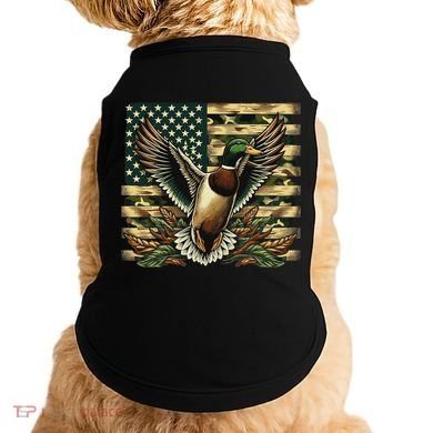 Duck Hunter American Flag Camouflage Hunting Doggie Tank