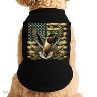 Duck Hunter American Flag Camouflage Hunting Doggie Tank thumb 0