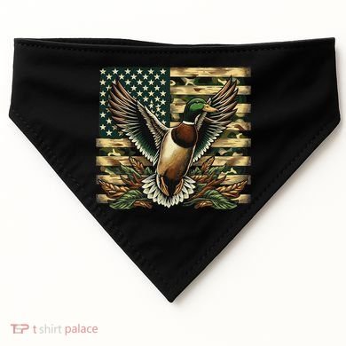 Duck Hunter American Flag Camouflage Hunting USA-Made Doggie Bandana