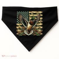 Duck Hunter American Flag Camouflage Hunting USA-Made Doggie Bandana thumb 0