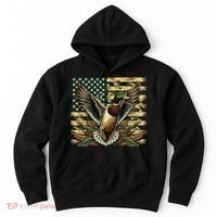 Duck Hunter American Flag Camouflage Hunting Hoodie thumb 0