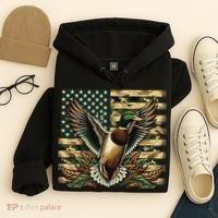 Duck Hunter American Flag Camouflage Hunting Hoodie thumb 4