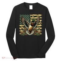 Duck Hunter American Flag Camouflage Hunting Long Sleeve Shirt thumb 0