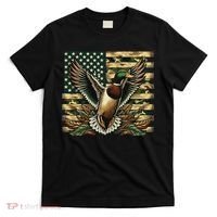 Duck Hunter American Flag Camouflage Hunting T-Shirt thumb 0
