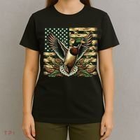 Duck Hunter American Flag Camouflage Hunting T-Shirt thumb 4