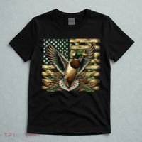 Duck Hunter American Flag Camouflage Hunting T-Shirt thumb 5