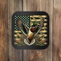 Duck Hunter American Flag Camouflage Hunting Coaster thumb 0