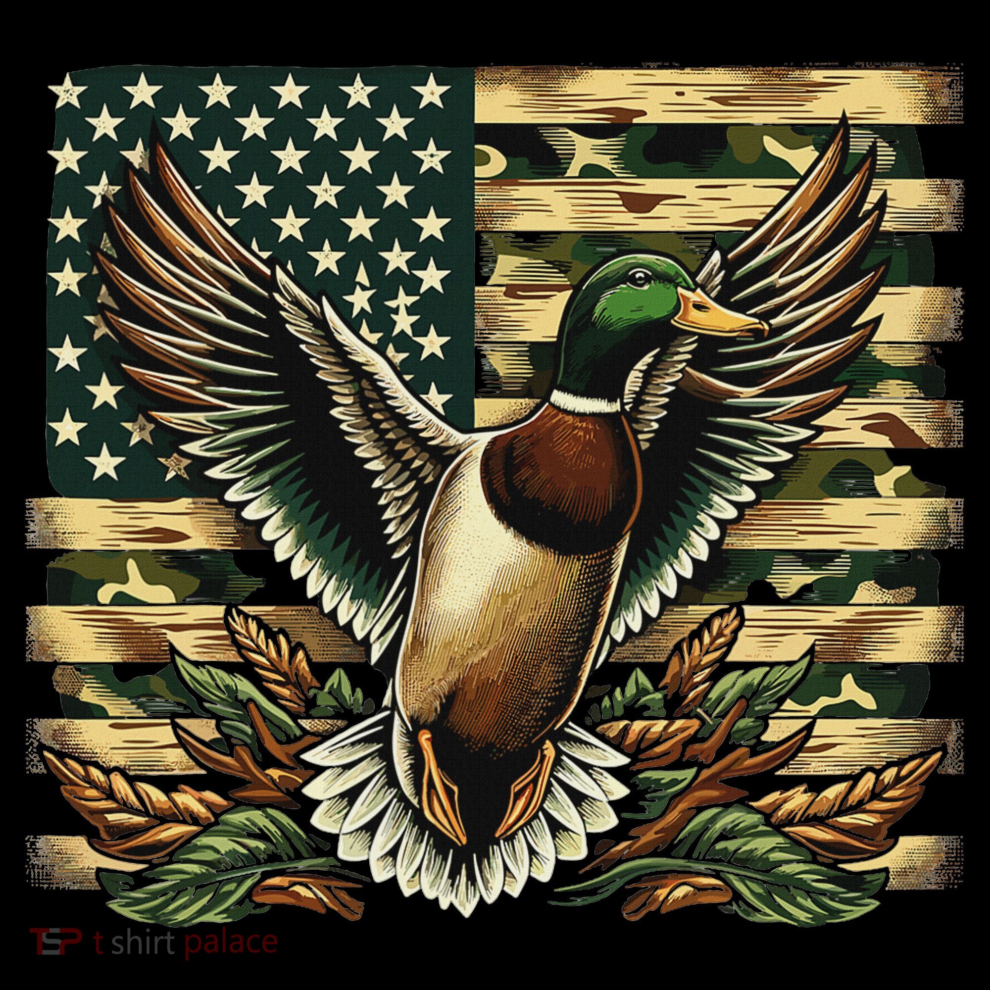 Duck Hunter American Flag Camouflage Hunting Coaster