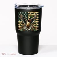 Duck Hunter American Flag Camouflage Hunting Tumbler thumb 0