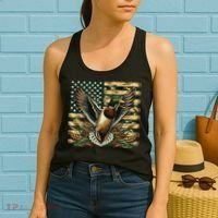 Duck Hunter American Flag Camouflage Hunting Women's Tank Top thumb 2