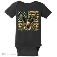 Duck Hunter American Flag Camouflage Hunting Baby Bodysuit thumb 0