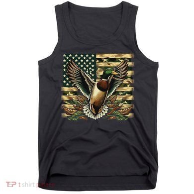 Duck Hunter American Flag Camouflage Hunting Tank Top