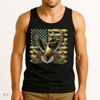 Duck Hunter American Flag Camouflage Hunting Tank Top thumb 3