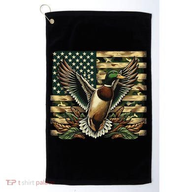 Duck Hunter American Flag Camouflage Hunting Golf Towel