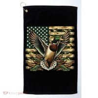 Duck Hunter American Flag Camouflage Hunting Golf Towel thumb 0