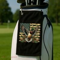 Duck Hunter American Flag Camouflage Hunting Golf Towel thumb 2