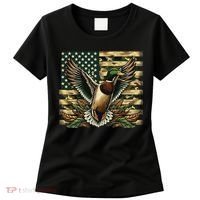Duck Hunter American Flag Camouflage Hunting Women's T-Shirt thumb 0