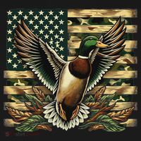 Duck Hunter American Flag Camouflage Hunting Kids Sweatshirt thumb 2