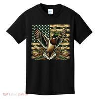 Duck Hunter American Flag Camouflage Hunting Kids T-Shirt thumb 0