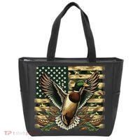 Duck Hunter American Flag Camouflage Hunting Tote Bag thumb 0