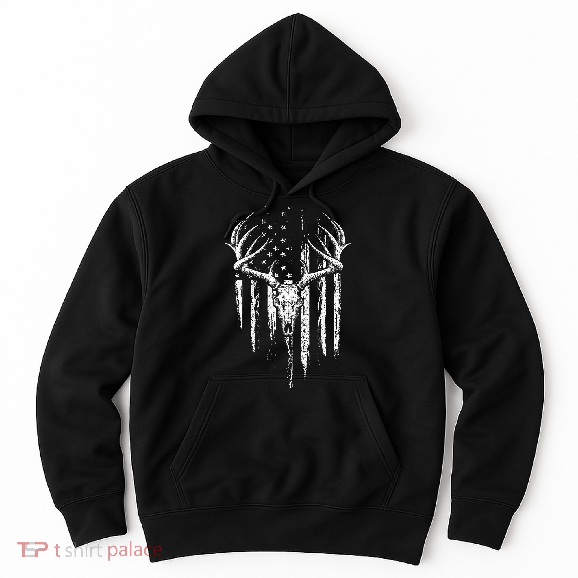 Deer Hunting American Flag Bowhunting Whitetail Bow Hunter Hoodie