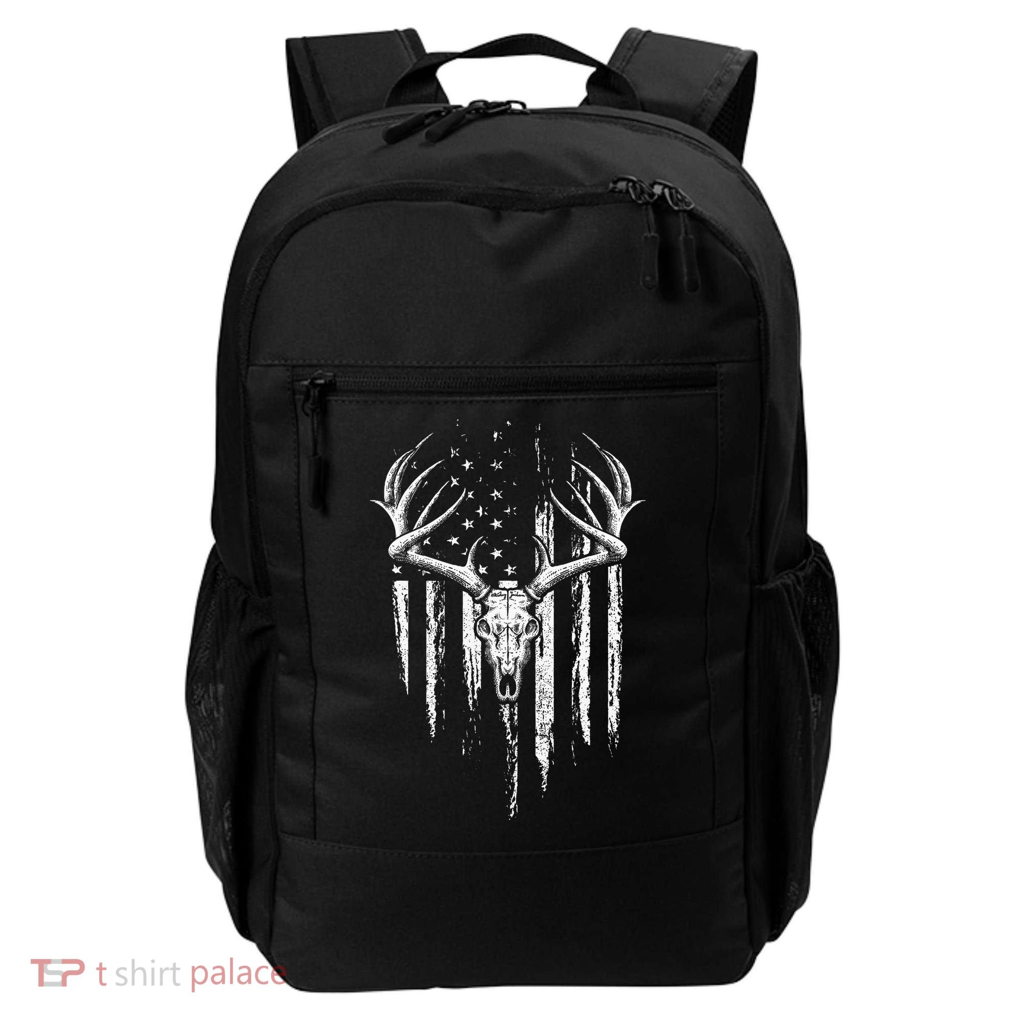 Deer Hunting American Flag Bowhunting Whitetail Bow Hunter Backpack