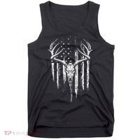 Deer Hunting American Flag Bowhunting Whitetail Bow Hunter Tank Top thumb 0